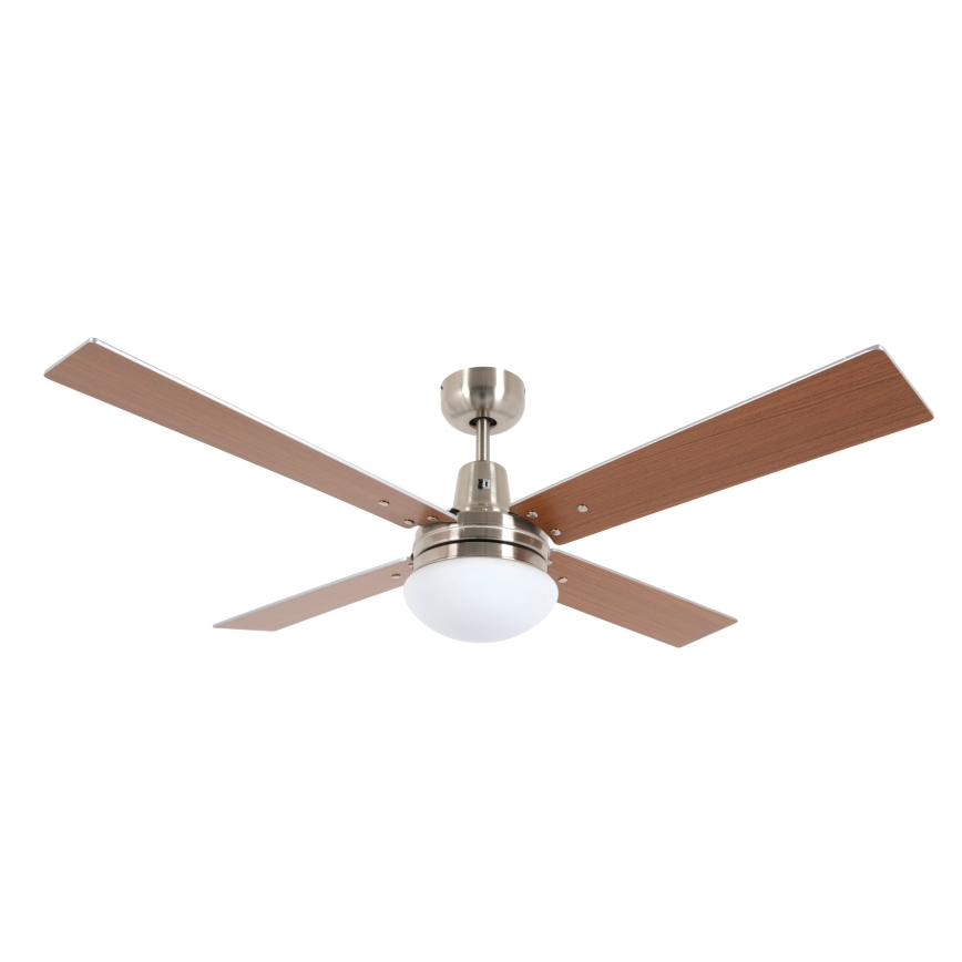 Lucci Air 210334 - Stropni ventilator AIRFUSION QUEST 1xE27/60W/230V drvo/mat krom + daljinski upravljač