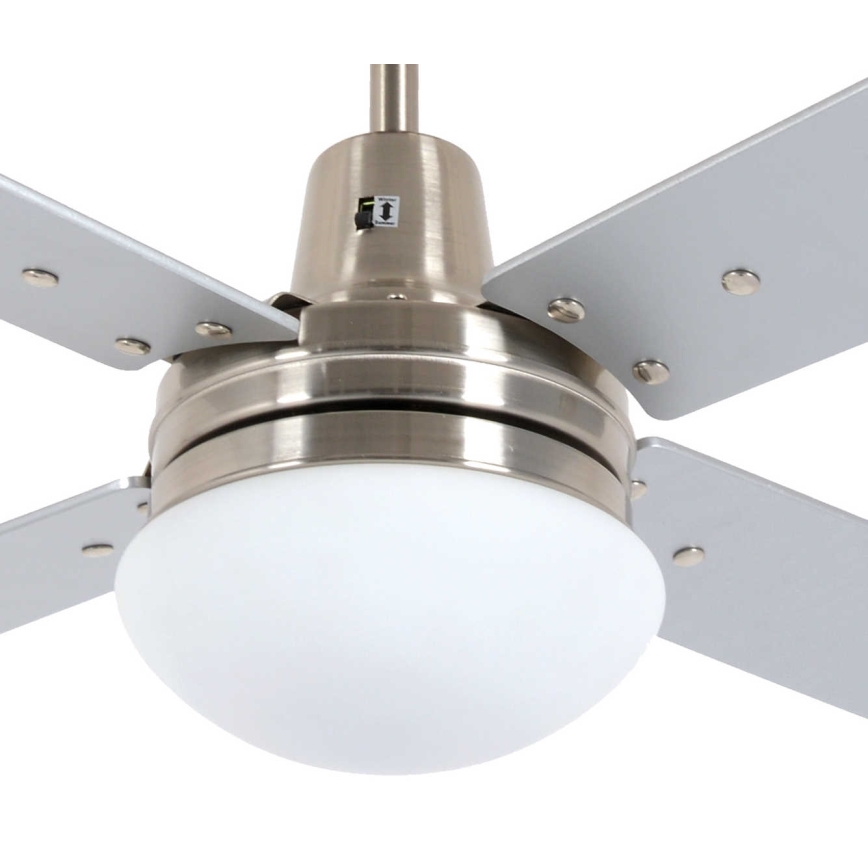 Lucci Air 210334 - Stropni ventilator AIRFUSION QUEST 1xE27/60W/230V drvo/mat krom + daljinski upravljač
