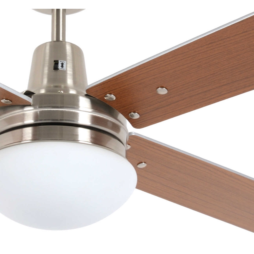 Lucci Air 210334 - Stropni ventilator AIRFUSION QUEST 1xE27/60W/230V drvo/mat krom + daljinski upravljač