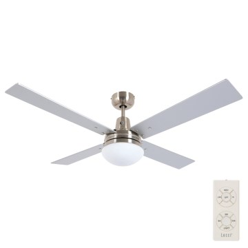 Lucci Air 210334 - Stropni ventilator AIRFUSION QUEST 1xE27/60W/230V drvo/mat krom + daljinski upravljač