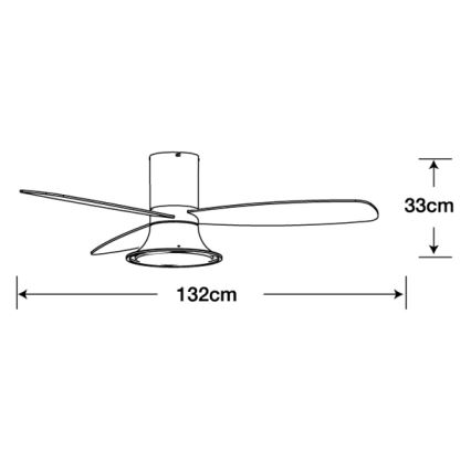 Lucci Air 210661 - LED Prigušivi stropni ventilator FLUSSO 1xGX53/18W/230V drvo/bijela + daljinski upravljač