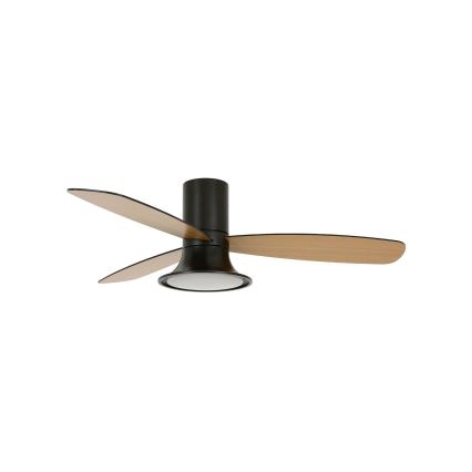 Lucci Air 210662 - LED stropni ventilator s prigušivanjem FLUSSO 1xGX53/18W/230V drvo/crna + daljinski upravljač
