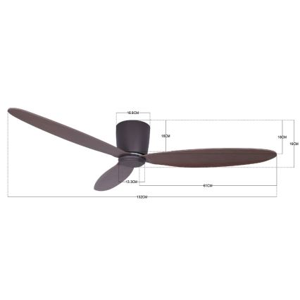 Lucci air 212883 - Stropni ventilator AIRFUSION RADAR drvo/smeđa Ø 132 cm + daljinski upravljač