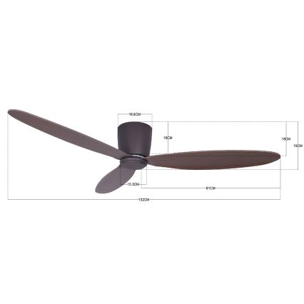 Lucci air 212883 - Stropni ventilator AIRFUSION RADAR drvo/smeđa + daljinski upravljač