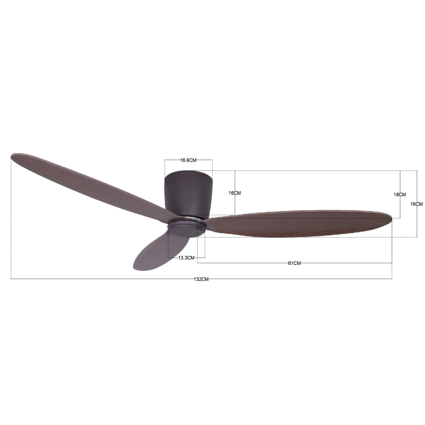 Lucci air 212883 - Stropni ventilator AIRFUSION RADAR drvo/smeđa + daljinski upravljač