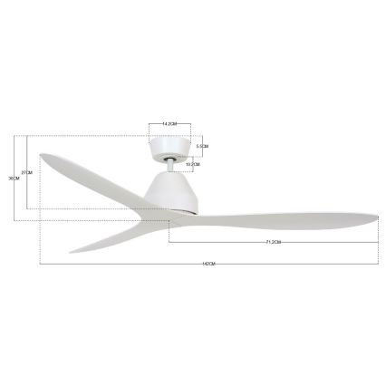 Lucci air 213040 - Stropni ventilator WHITEHAVEN bijela + daljinski upravljač