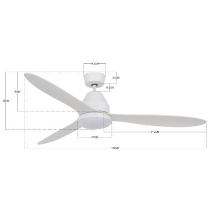 Lucci air 213043 - LED Stropni ventilator WHITEHAVEN GX53/17W/230V bijela + daljinski upravljač