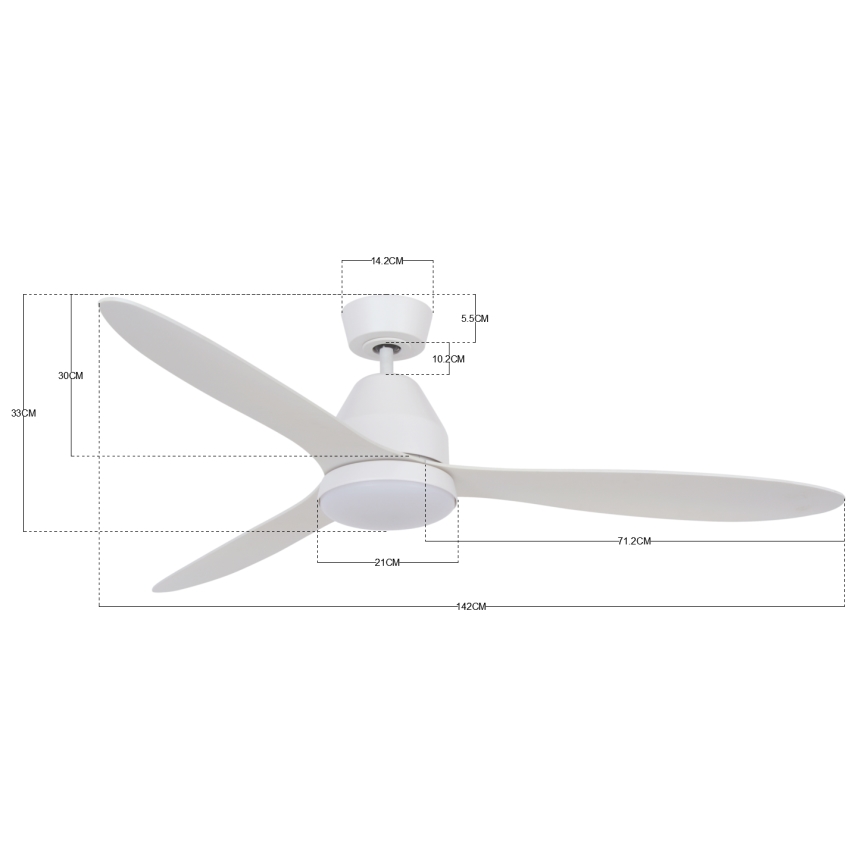 Lucci air 213043 - LED Stropni ventilator WHITEHAVEN GX53/17W/230V bijela + daljinski upravljač