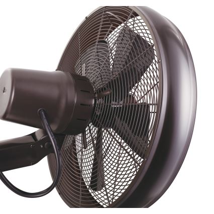 Lucci air 213125 - Zidni ventilator BREEZE 55W/230V crna/smeđa + daljinski upravljač