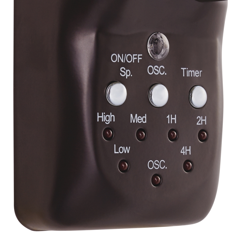 Lucci air 213125 - Zidni ventilator BREEZE 55W/230V crna/smeđa + daljinski upravljač