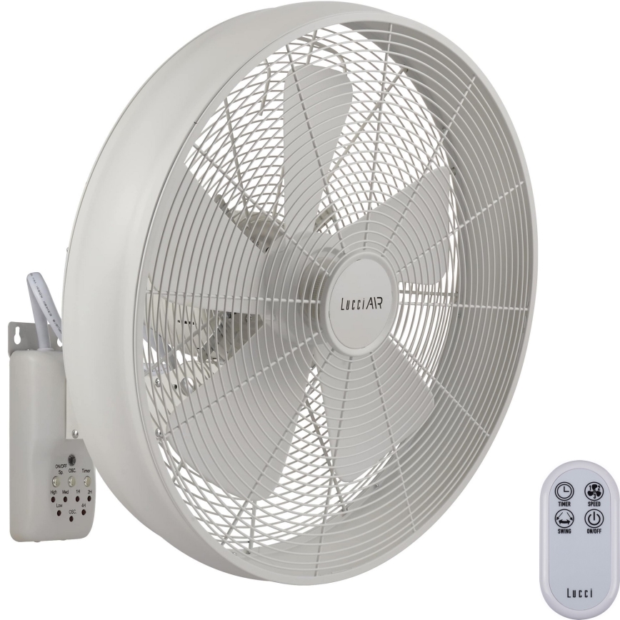 Lucci Air 213128EU - Zidni ventilator BREEZE 55W/230V bijela + daljinski upravljač