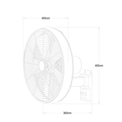 Lucci Air 213128EU - Zidni ventilator BREEZE 55W/230V bijeli, prom. 46 cm + daljinsko upravljanje