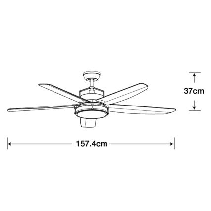 Lucci air 213176-LED Prigušivi stropni ventilator LOUISVILLE 1xGX53/18W/230V drvo/bijela + daljinski upravljač