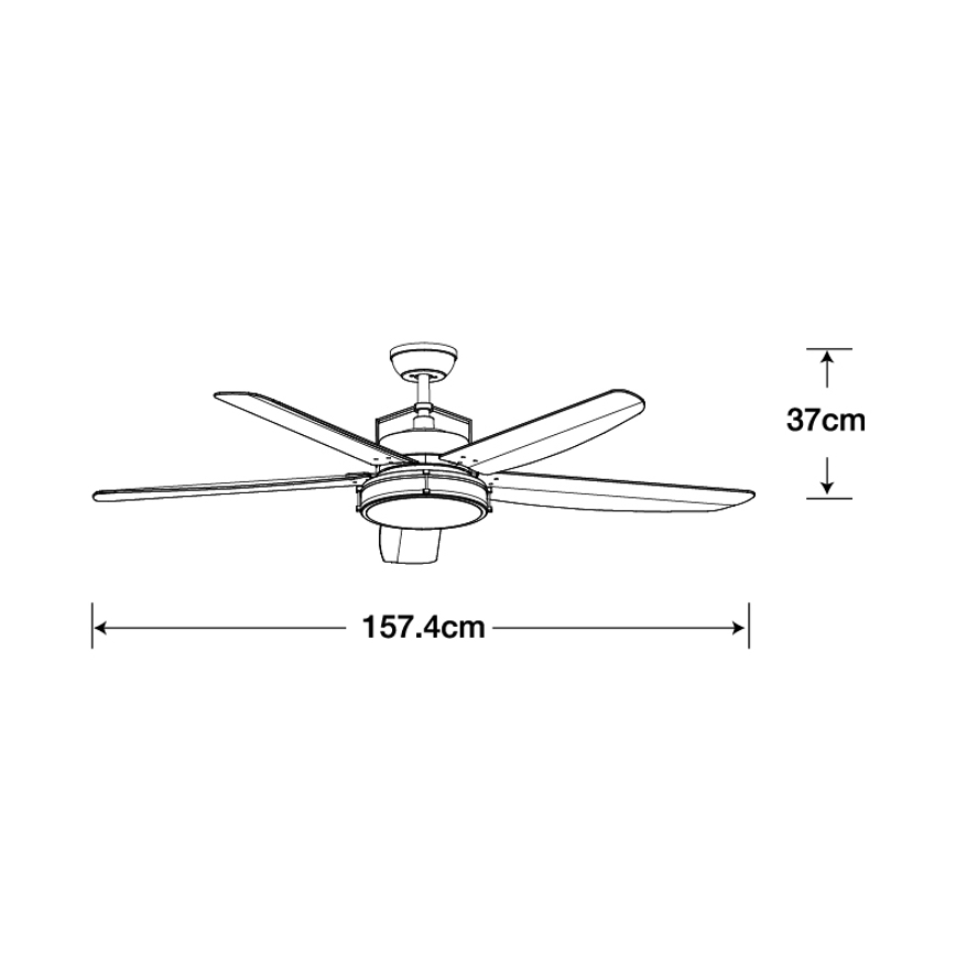 Lucci air 213176-LED Prigušivi stropni ventilator LOUISVILLE 1xGX53/18W/230V drvo/bijela + daljinski upravljač