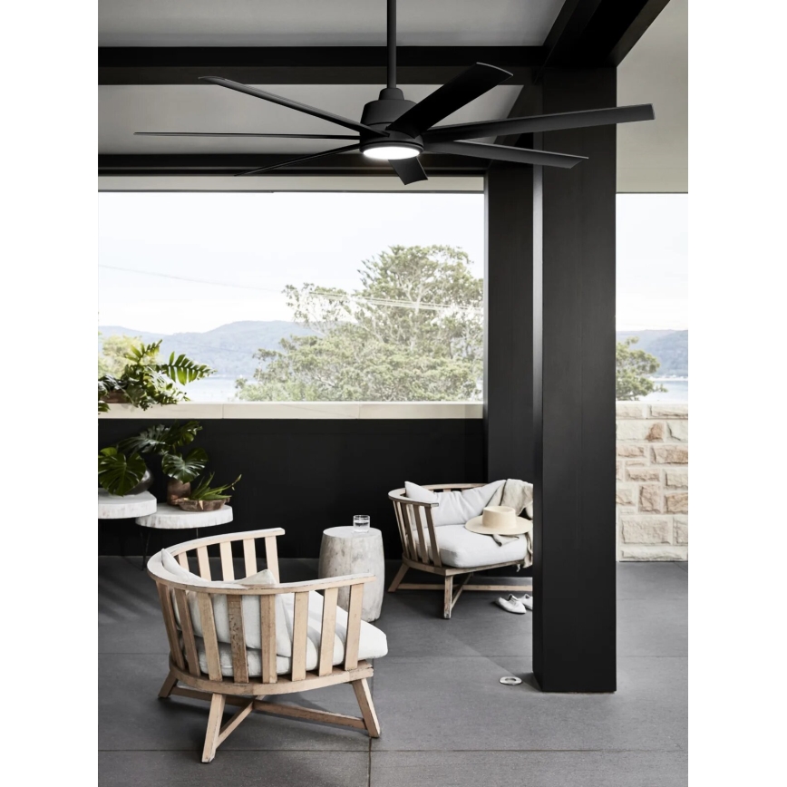 Lucci Air 21318349 - LED Prigušivi stropni ventilator ATLANTA 1xGX53/12W/230V pr. 142 cm crna + daljinski upravljač