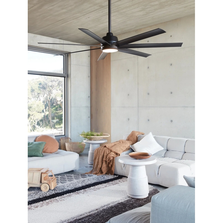 Lucci Air 21318349 - LED stropni ventilator s prigušivanjem svjetla ATLANTA 1xGX53/12W/230V promjer 142 cm crni + daljinski upravljač
