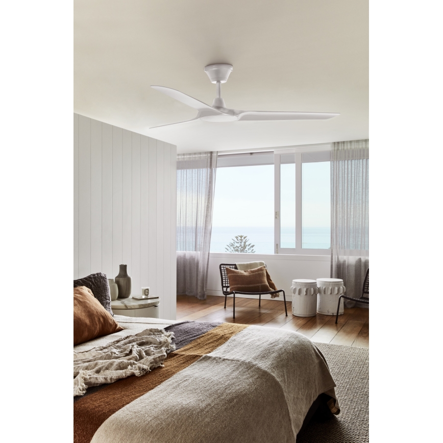 Lucci Air 21321549 - Stropni ventilator ABYSS pr. 142 cm IP66 bijela + daljinski upravljač
