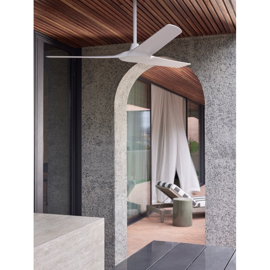 Lucci Air 21321549 - Stropni ventilator ABYSS pr. 142 cm IP66 bijela + daljinski upravljač