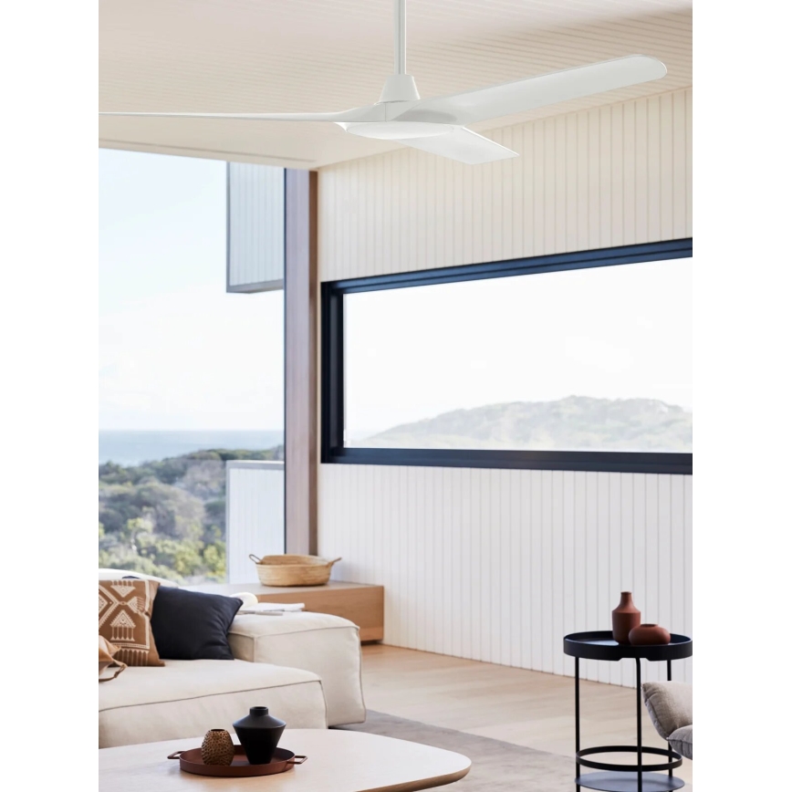 Lucci Air 21321549 - Stropni ventilator ABYSS pr. 142 cm IP66 bijela + daljinski upravljač
