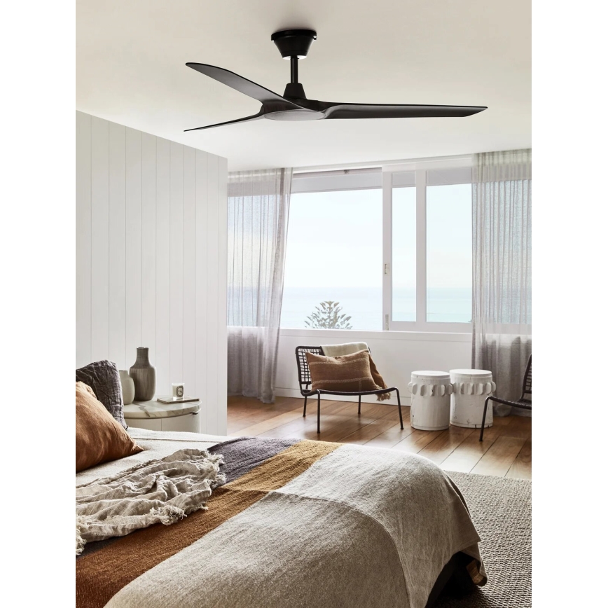 Lucci Air 21321649 - Stropni ventilator ABYSS pr. 142 cm IP66 crna + daljinski upravljač