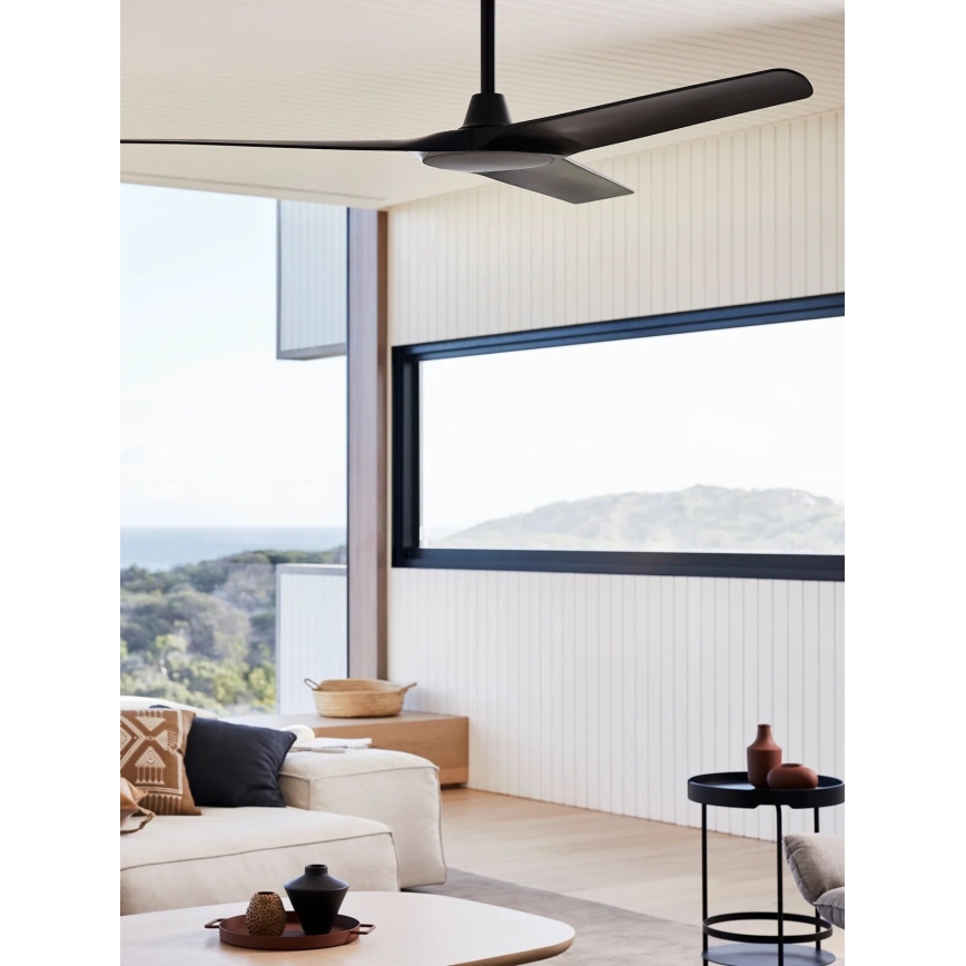 Lucci Air 21321649 - Stropni ventilator ABYSS pr. 142 cm IP66 crna + daljinski upravljač