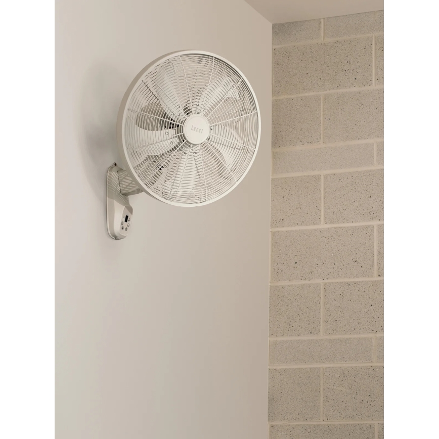 Lucci Air 21326649 - Zidni ventilator GLIDE 36W/230V Ø 45 cm bijeli + daljinski upravljač