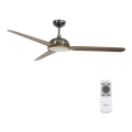 Lucci air 213301- LED Prigušivi stropni ventilator UNIONE 1xGX53/12W/230V smeđa/sjajni krom + daljinski upravljač