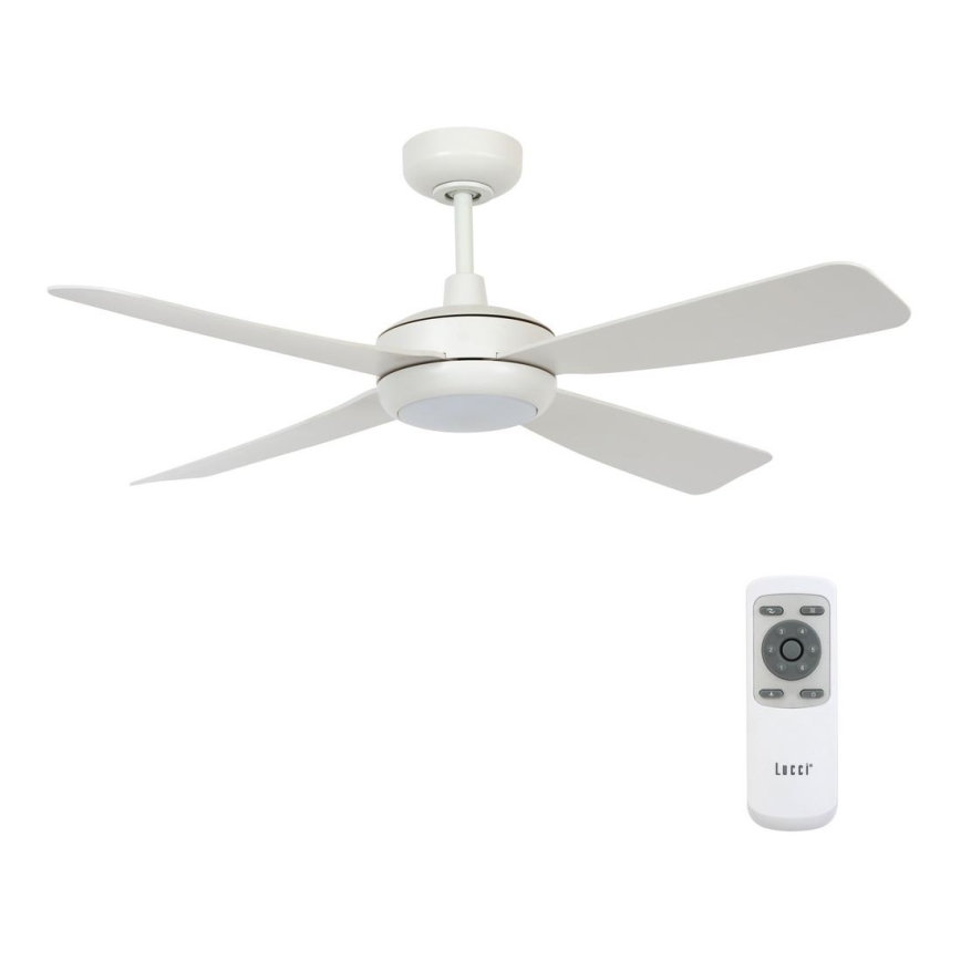 Lucci air 213302 - LED Prigušivi stropni ventilator SLIPSTREAM 1xGX53/12W/230V bijela + daljinski upravljač