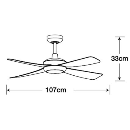 Lucci air 213303 - LED Prigušivi stropni ventilator SLIPSTREAM 1xGX53/12W/230V crna + daljinski upravljač