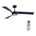 Lucci air 213358 - LED Prigušivi stropni ventilator LINE 1xGX53/12W/230V crna + daljinski upravljač