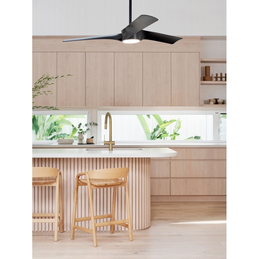 Lucci air 213358 - LED Prigušivi stropni ventilator LINE 1xGX53/12W/230V crna + daljinski upravljač