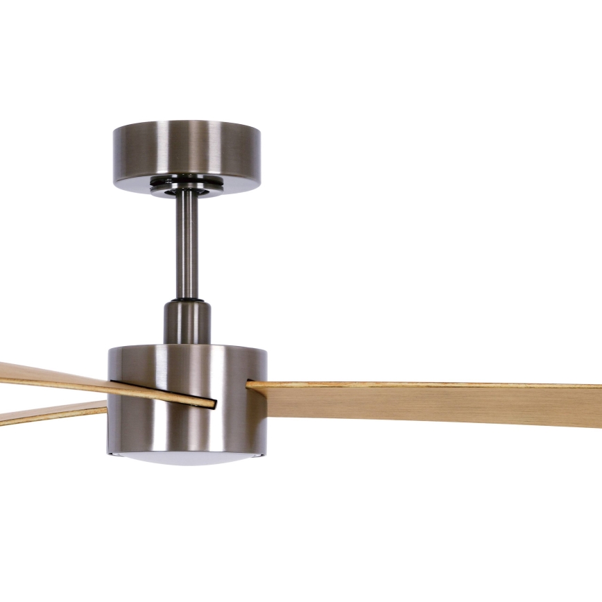 Lucci air 21610449 - LED Prigušivi stropni ventilator CLIMATE 1xGX53/12W/230V smeđa/sjajni krom + daljinski upravljač