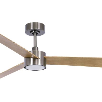 Lucci air 21610449 - LED Prigušivi stropni ventilator CLIMATE 1xGX53/12W/230V smeđa/sjajni krom + daljinski upravljač