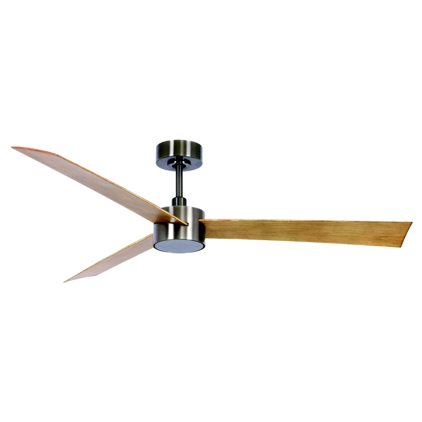 Lucci air 21610449 - LED Prigušivi stropni ventilator CLIMATE 1xGX53/12W/230V smeđa/sjajni krom + daljinski upravljač