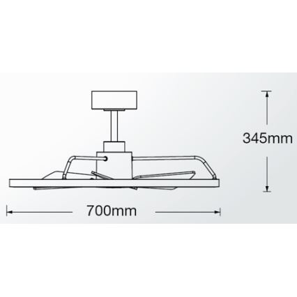 Lucci air 21611749 - LED Prigušivi stropni ventilator CESSNA LED/36W/230V 3000/4000/5000K mat krom + daljinski upravljač