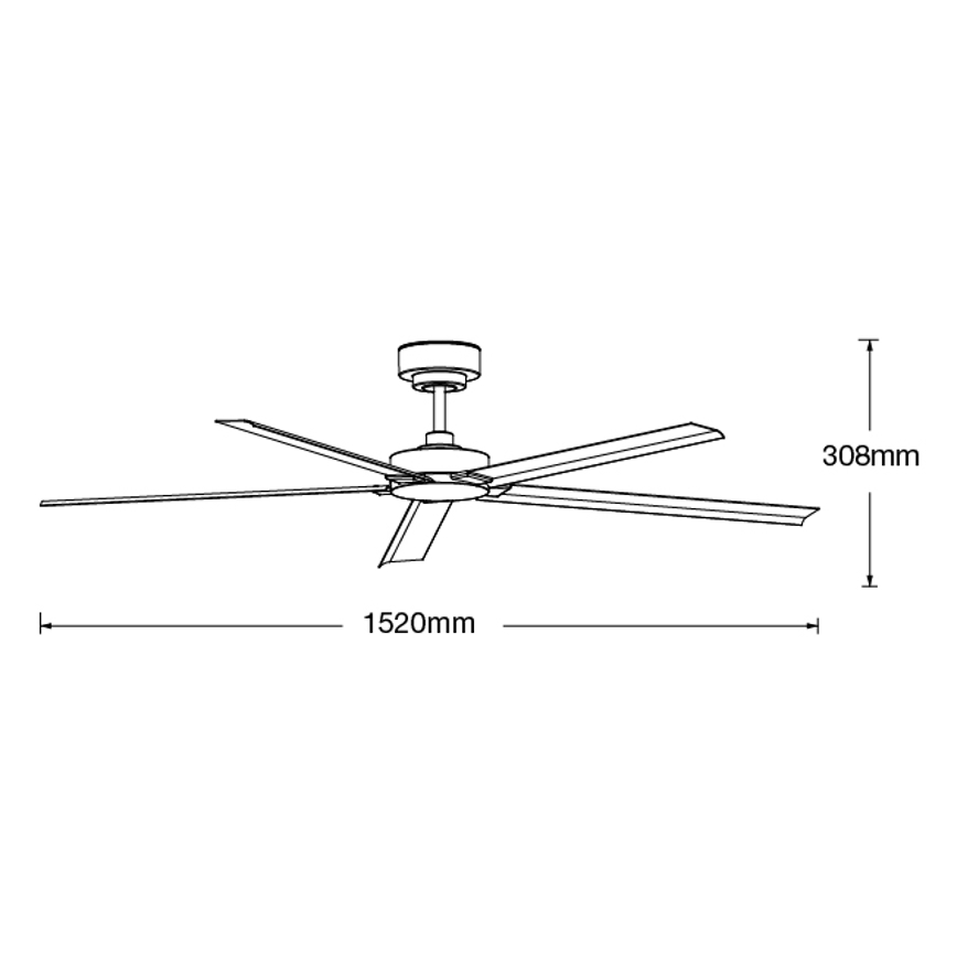 Lucci air 21616149 - Stropni ventilator MONZA IP55 crna + daljinski upravljač