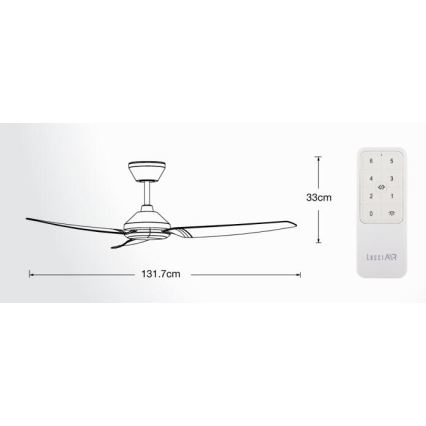 Lucci air 21616349 - Stropni ventilator POLIS IP55 crna + daljinski upravljač