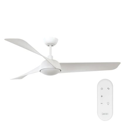 Lucci Air 21617049 - LED stropni ventilator OSPREY s prigušivanjem 1xGX53/12W/230V pr. 132 cm bijeli + daljinski upravljač