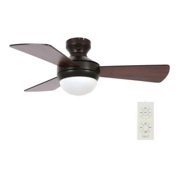 Lucci Air 512311 - Stropni ventilator AIRLIE HUGGER 2xE27/15W/230V drvo/smeđa Ø 91 cm + daljinski upravljač