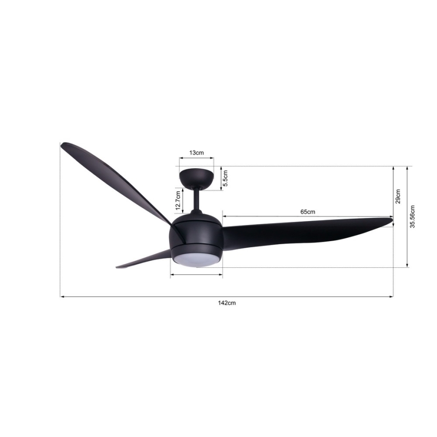 Lucci air 512910 - LED Stropni ventilator AIRFUSION NORDIC LED/20W/230V crna + daljinski upravljač