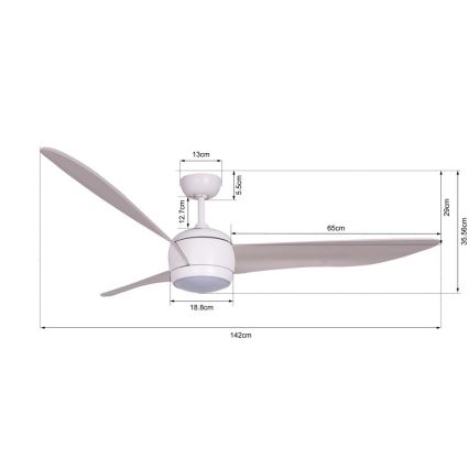 Lucci air 512911 - LED Stropni ventilator AIRFUSION NORDIC LED/20W/230V drvo/bijela + daljinski upravljač