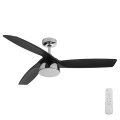 Lucci air 513072 - LED stropni ventilator s mogućnošću prigušivanja BRONX LED/18W/230V 3000/4000/6000K crna/sjajni krom promjer 132 cm + daljinski upravljač