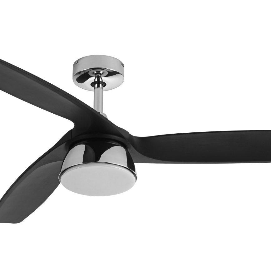Lucci air 513072 - LED stropni ventilator s mogućnošću prigušivanja BRONX LED/18W/230V 3000/4000/6000K crna/sjajni krom promjer 132 cm + daljinski upravljač