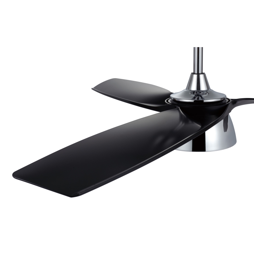 Lucci air 513072 - LED stropni ventilator s mogućnošću prigušivanja BRONX LED/18W/230V 3000/4000/6000K crna/sjajni krom promjer 132 cm + daljinski upravljač