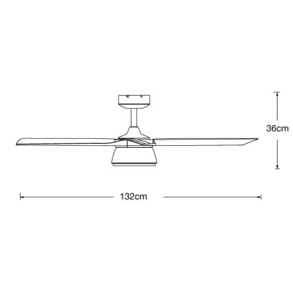 Lucci air 513072 - LED stropni ventilator s mogućnošću prigušivanja BRONX LED/18W/230V 3000/4000/6000K crna/sjajni krom promjer 132 cm + daljinski upravljač