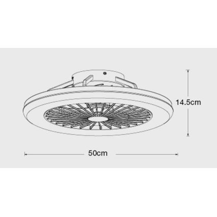 Lucci Air 513200 - LED stropna svjetiljka s ventilatorom OSLO LED/20W/230V 3000/4500/6500K bijela + daljinski upravljač