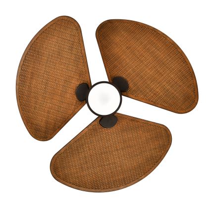 Lucci Air 51325649 - LED stropni ventilator SABLE s prigušivanjem 1xGX53/12W/230V 3000/4000/5000K Ø 91,5 cm smeđa + daljinski upravljač