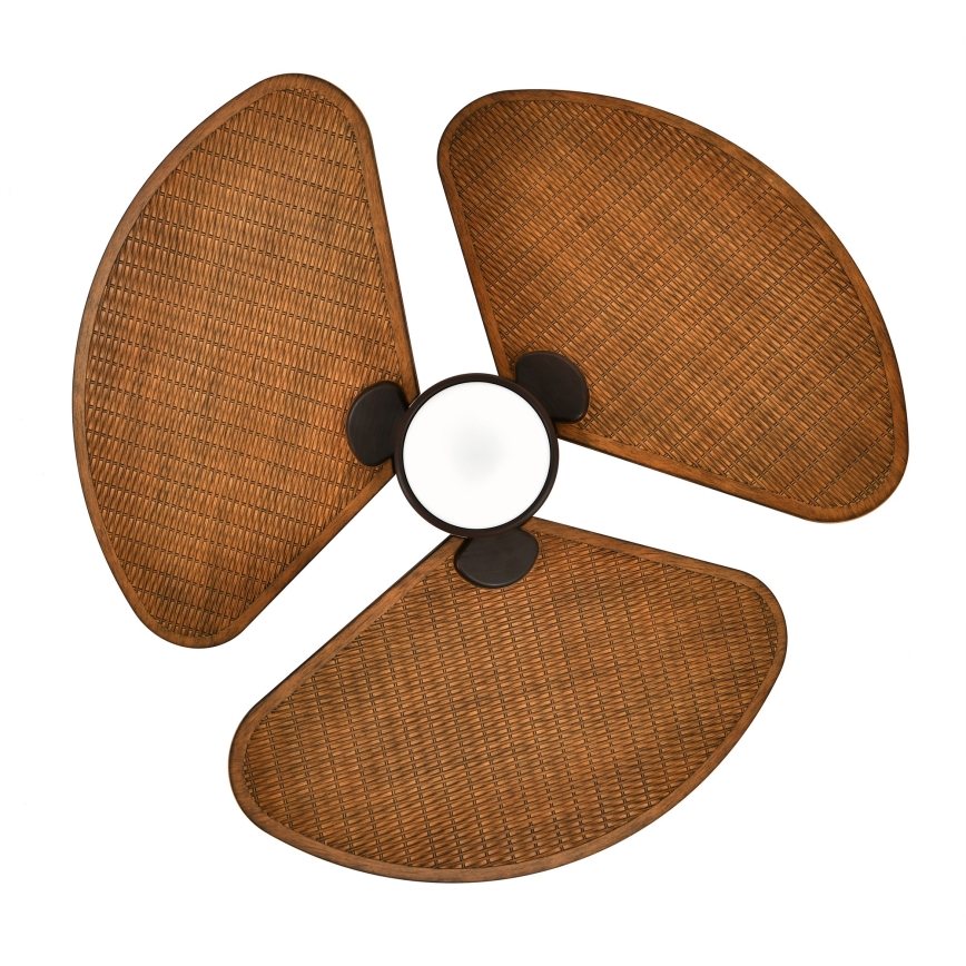 Lucci Air 51325649 - LED stropni ventilator SABLE s prigušivanjem 1xGX53/12W/230V 3000/4000/5000K Ø 91,5 cm smeđa + daljinski upravljač