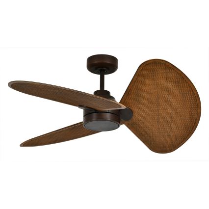 Lucci Air 51325649 - LED stropni ventilator SABLE s prigušivanjem 1xGX53/12W/230V 3000/4000/5000K Ø 91,5 cm smeđa + daljinski upravljač