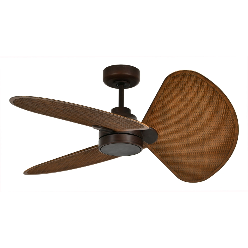 Lucci Air 51325649 - LED stropni ventilator SABLE s prigušivanjem 1xGX53/12W/230V 3000/4000/5000K Ø 91,5 cm smeđa + daljinski upravljač